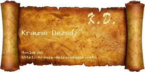 Krause Dezső névjegykártya